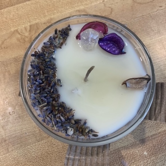 Handmade Lavender Spa Gift Package with Meditation Candle in Reusable Gift Box - Picture 4 of 7